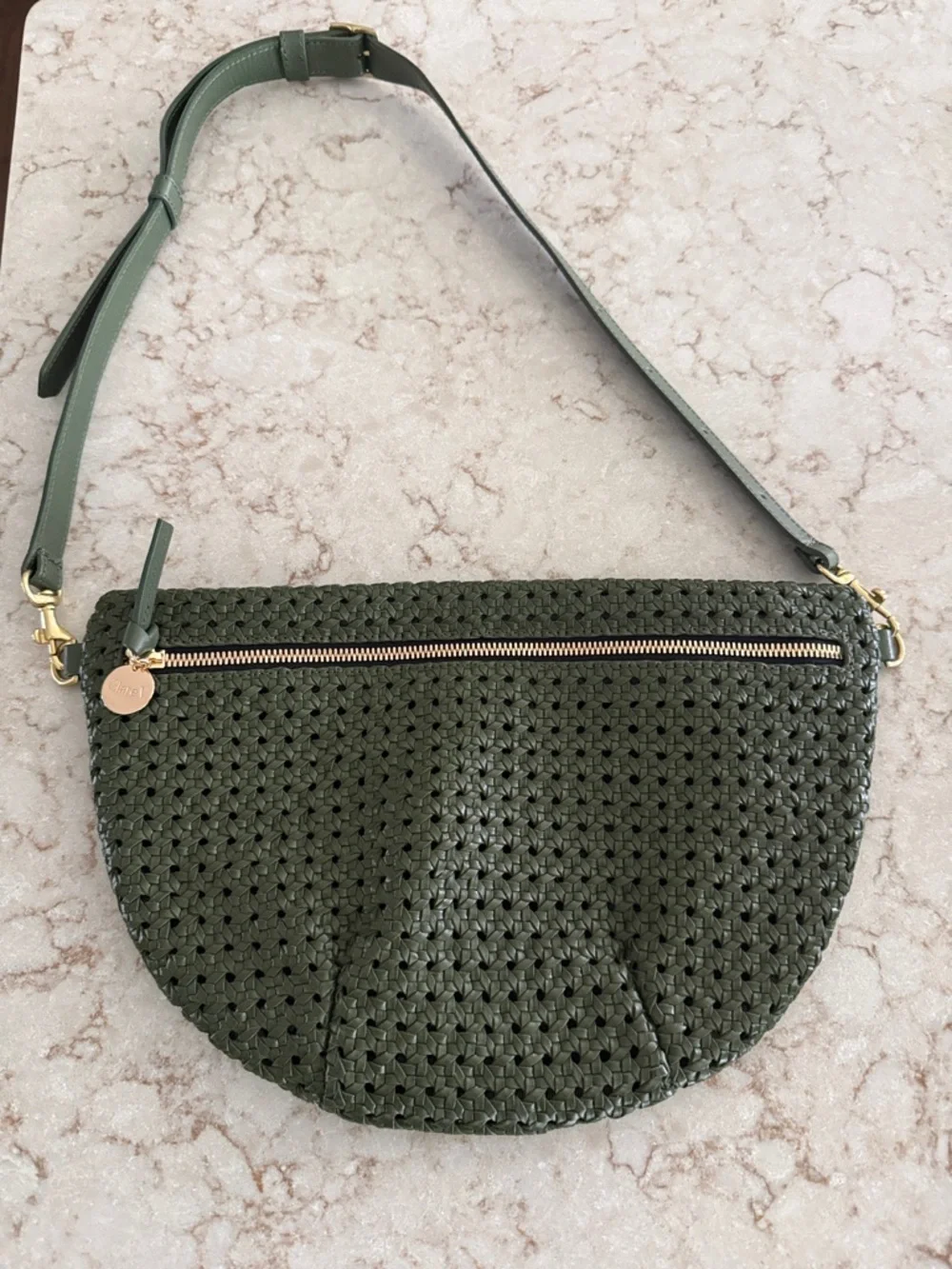 Clare V. Grande Fanny Crossbody Bag in Army Green - Picture 2 of 4